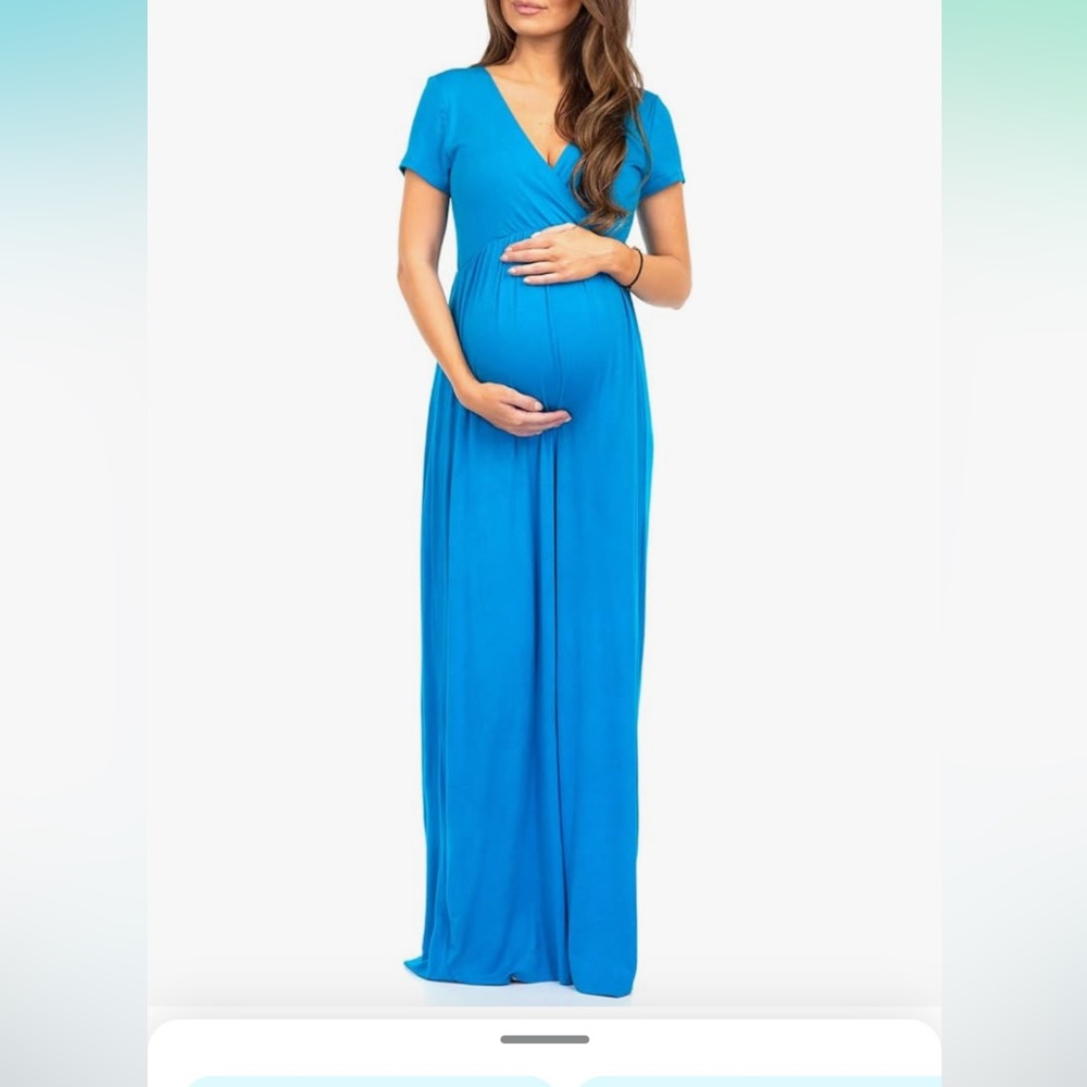 Mother Bee Blue Maternity Maxi Dress size Medium